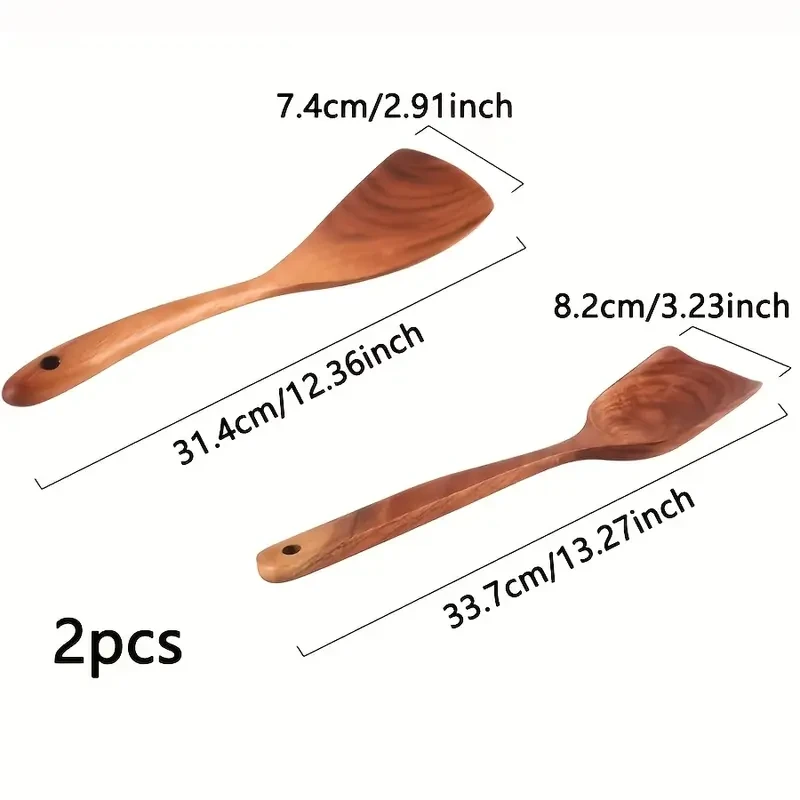 VXYW 2pcs Elegant Wooden Spatula Set