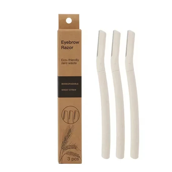 Eco Friendly Eyebrow Razors  Biodegradable Wheat Straw Material