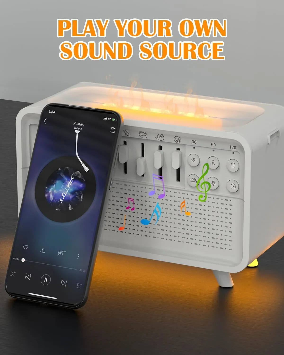 3-in-1 Bluetooth Speaker, White Noise Sleep Machine, Night Light & Humidifier
