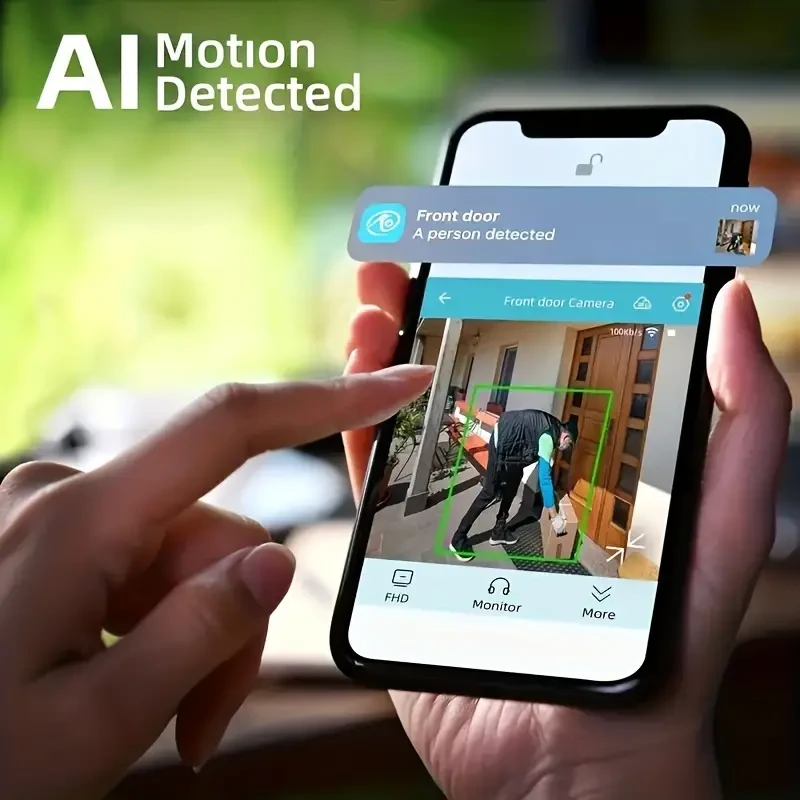 Wireless 2K Outdoor Security Camera - Battery-Powered, AI Detection, Color Night Vision