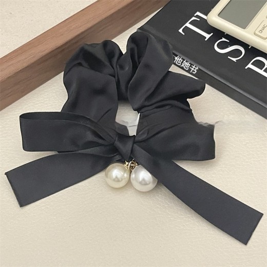 Pearl Bow Large Intestine Hair Ring High Sense