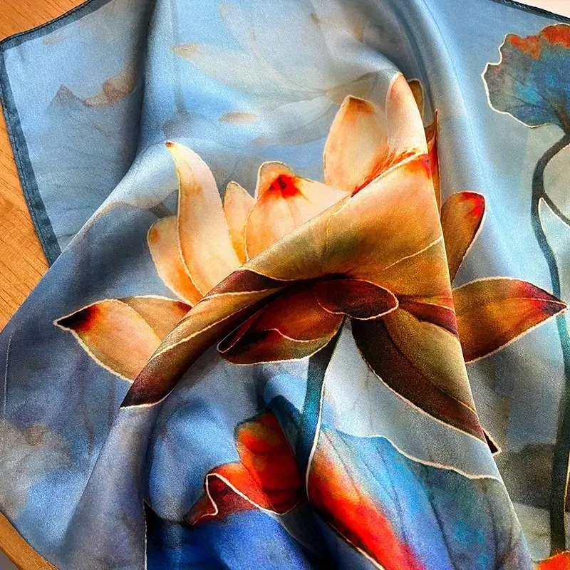 Elegant Silk Square Scarf for Women - 100% Mulberry Silk