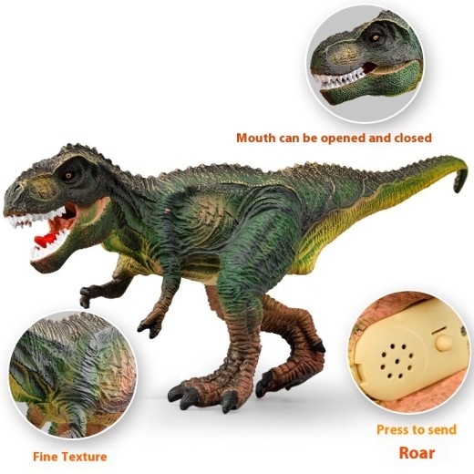 Jurassic Dinosaur With Sound Effect Sound Tyrannosaurus Tyrannosaurus Dinosaur Animal Model Children's Toys Cross-border