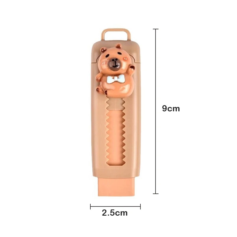 Kawaii Push-Pull Capybara Eraser - Soft, Mess-Free School Supplies