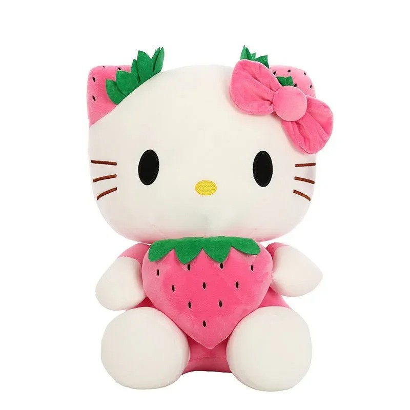 22cm Sanrio KT Cat Plush Toy - Kawaii Strawberry KT Cat Plush Doll