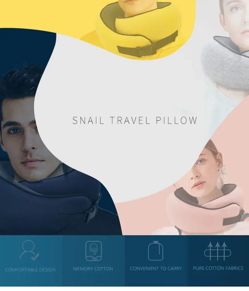 Travel Neck Pillow - Non-Deformed U-Shaped Airplane Pillow, Durable Memory Cotton Travel Cushion for Neck Support and Napping