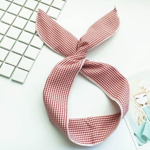 Variety Cute Wire Rabbit Ears Washing Face Hair Band Plaid Fabric Hair Fixer Wide-edged Headband Hair Accessories