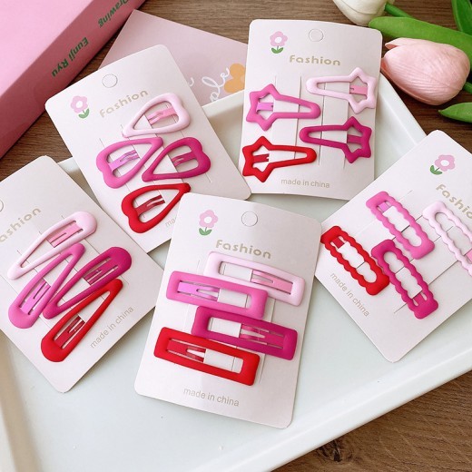 Sweet Rose Hollow Heart Five-star Barrettes