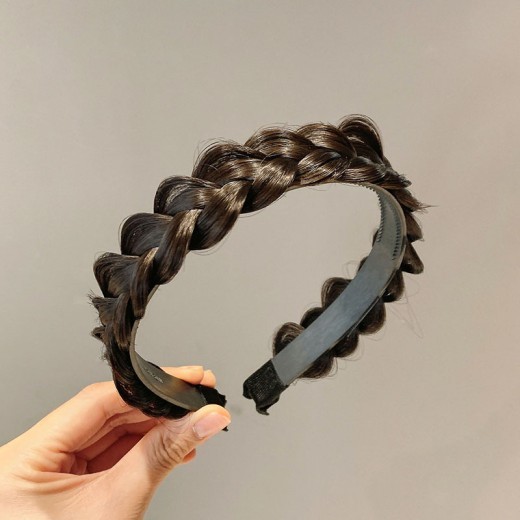Toothed Non-slip Fishbone Braid Wig Headband