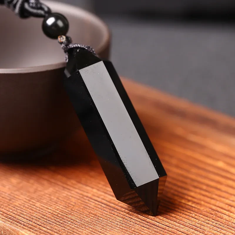 Natural Obsidian Hexagonal Pendant Originality