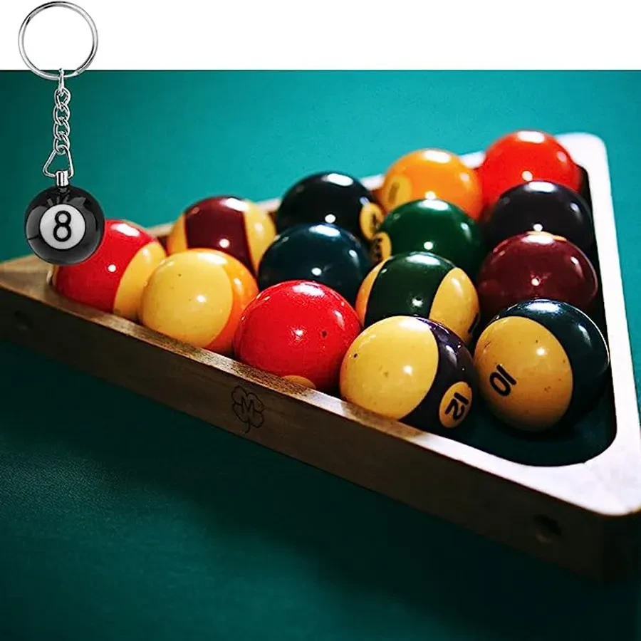 Pure Black No. 8 Billiards Keychain
