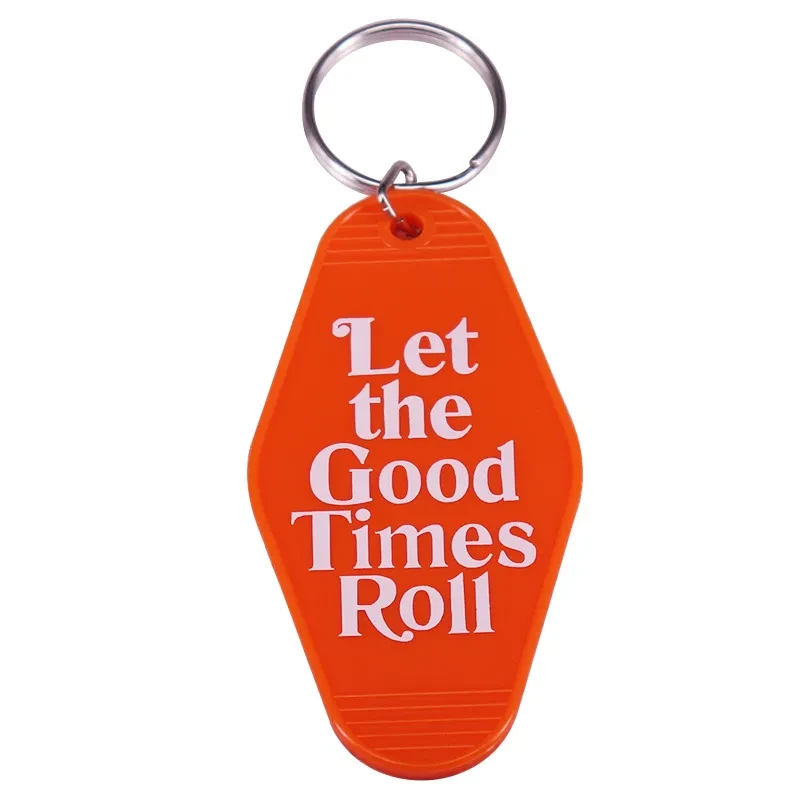 Let Happy Time Last Key Chain Orange Plastic Key Ring
