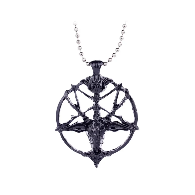 American Jewelry retro Skull Pendant Pendant Necklace round pan head aliexpress wish explosion models