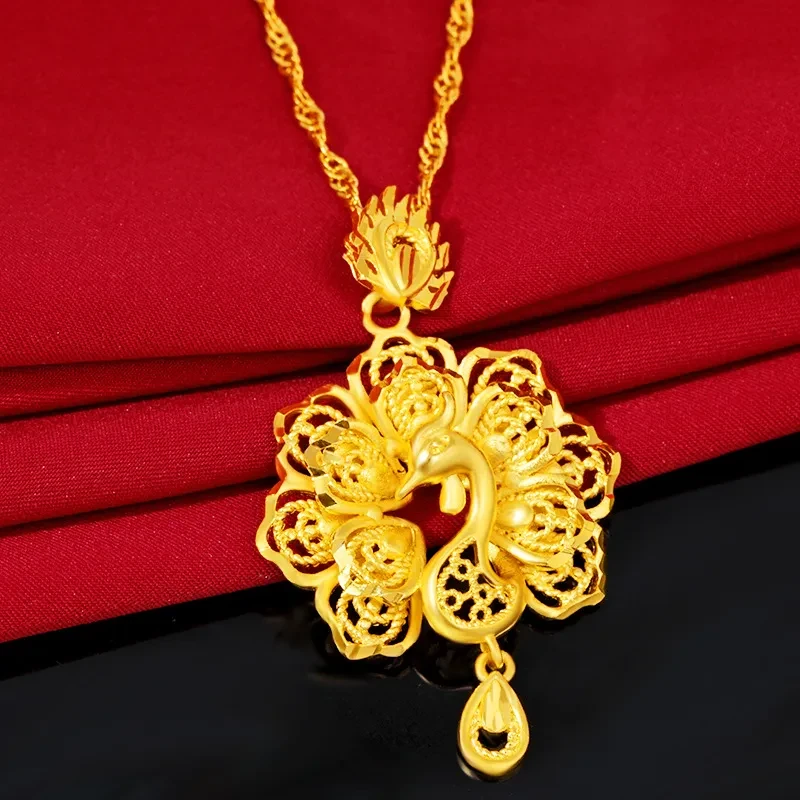 Pure Copper Gold-plated Peacock Pendant Korean Fashion Gold-plated Pendant Ladies Jewelry Jewelry