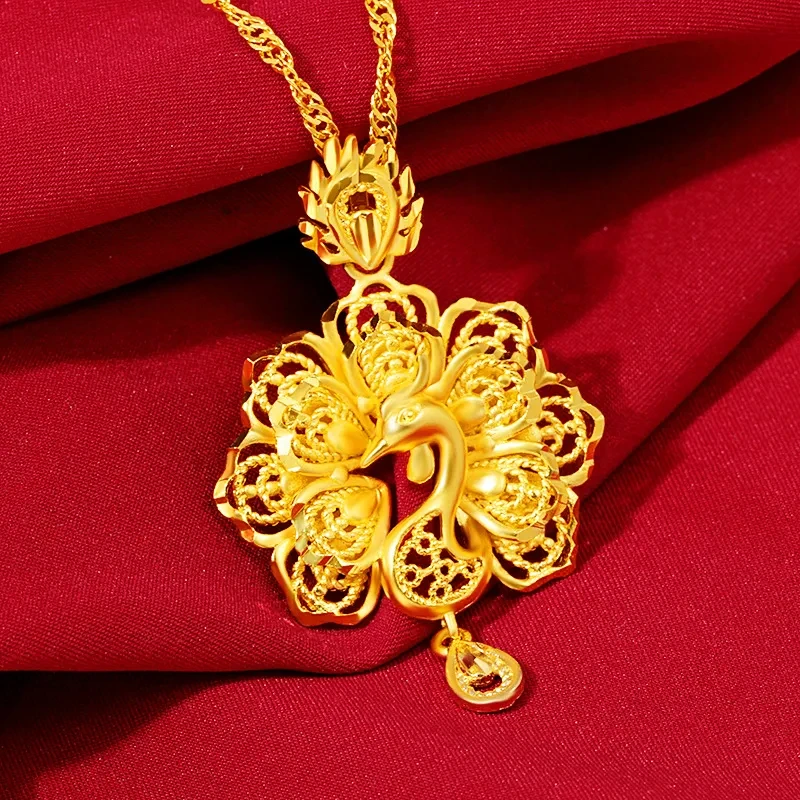 Pure Copper Gold-plated Peacock Pendant Korean Fashion Gold-plated Pendant Ladies Jewelry Jewelry