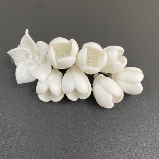 Vintage White Jasmine Flower Hair Clip Niche