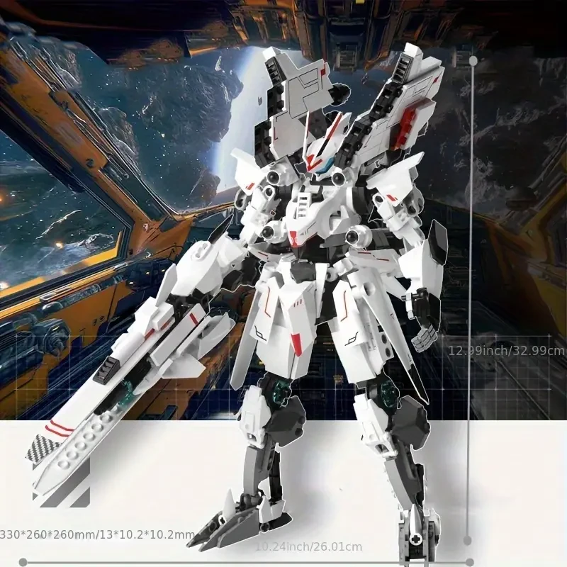 Creative Science Fiction Aurora Interstellar Pioneer Assembly Robot Mechanical Beast Adult Difficult Stacking Model