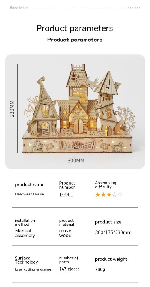 Wooden 3D 3D Puzzle Model Puzzle Decompression Assembled Toy