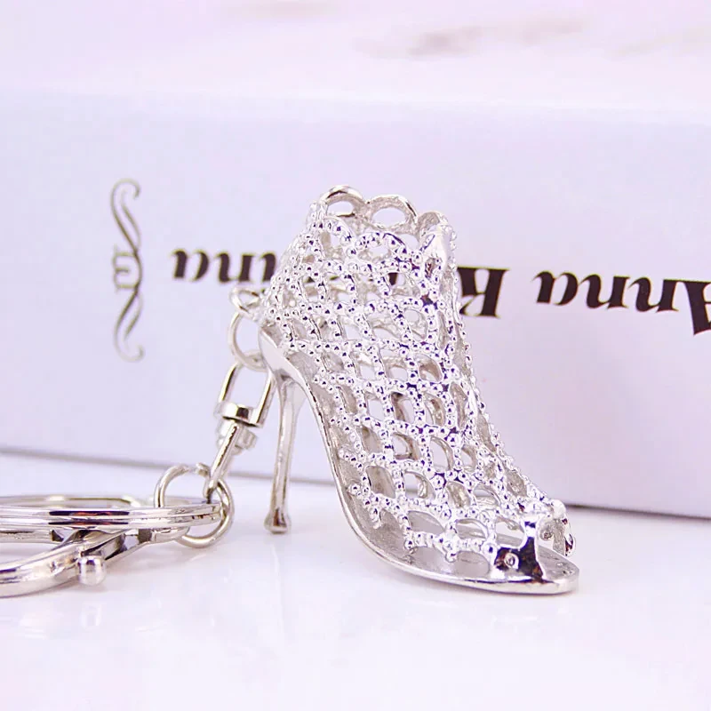 Women's Fashion Hollowed-out High Heels Style Car Key Ring Pendant