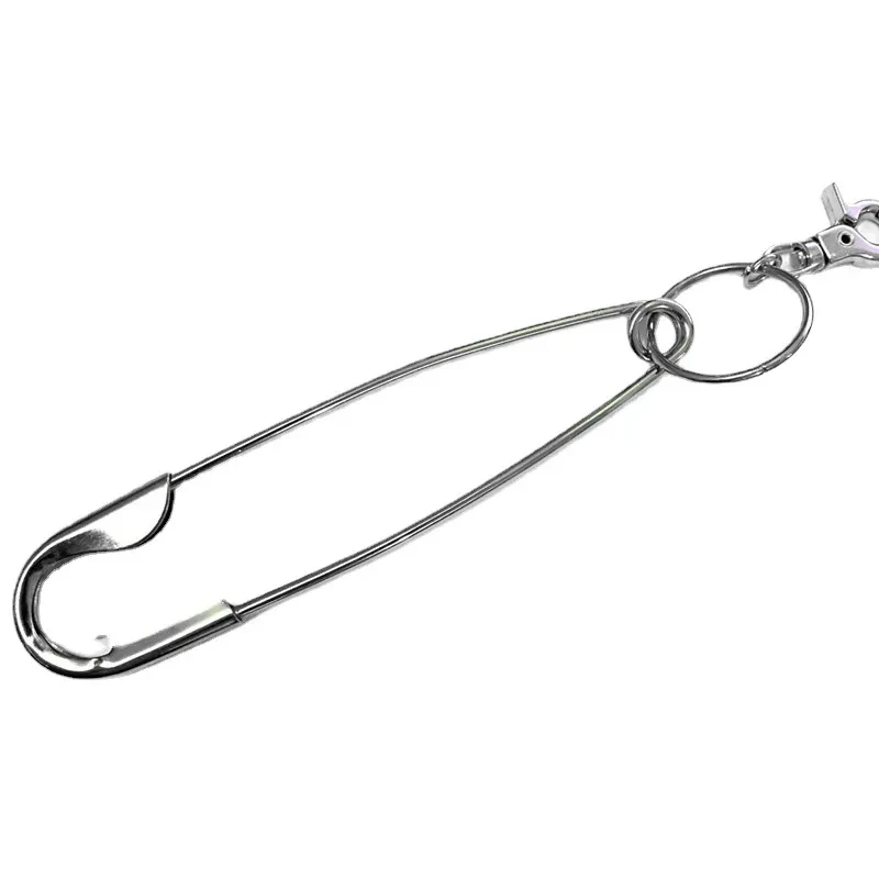 Exaggerated Stainless Steel Large Pin Keychain