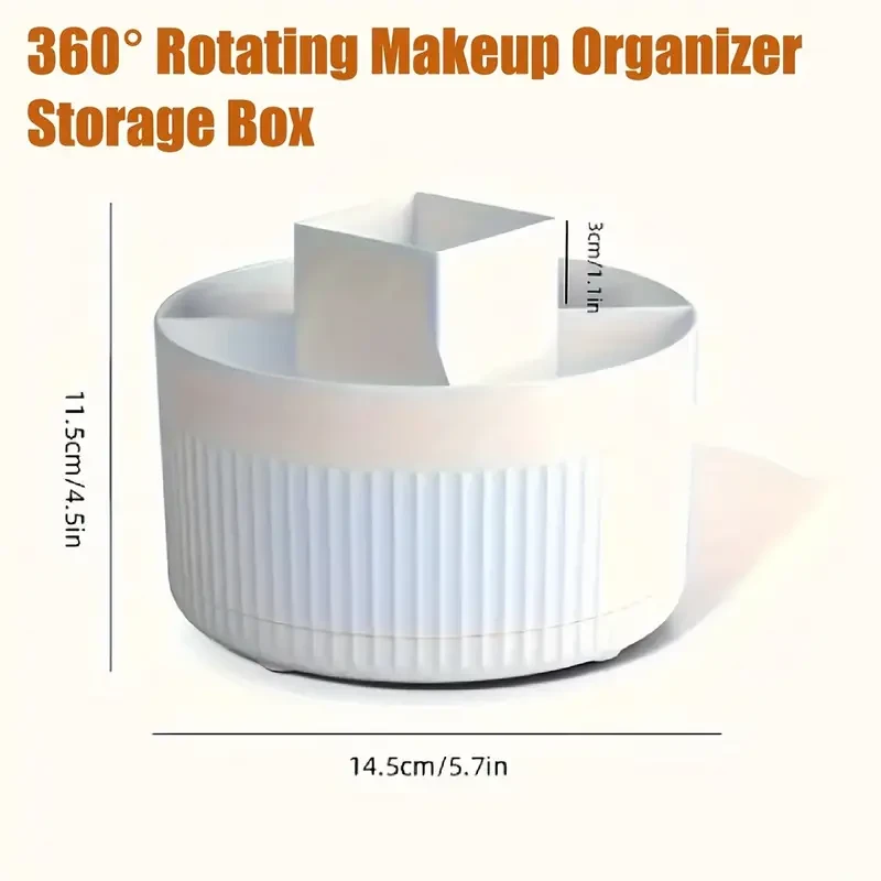 360 Rotating Makeup Desk Cosmetic Storage Box Organizer