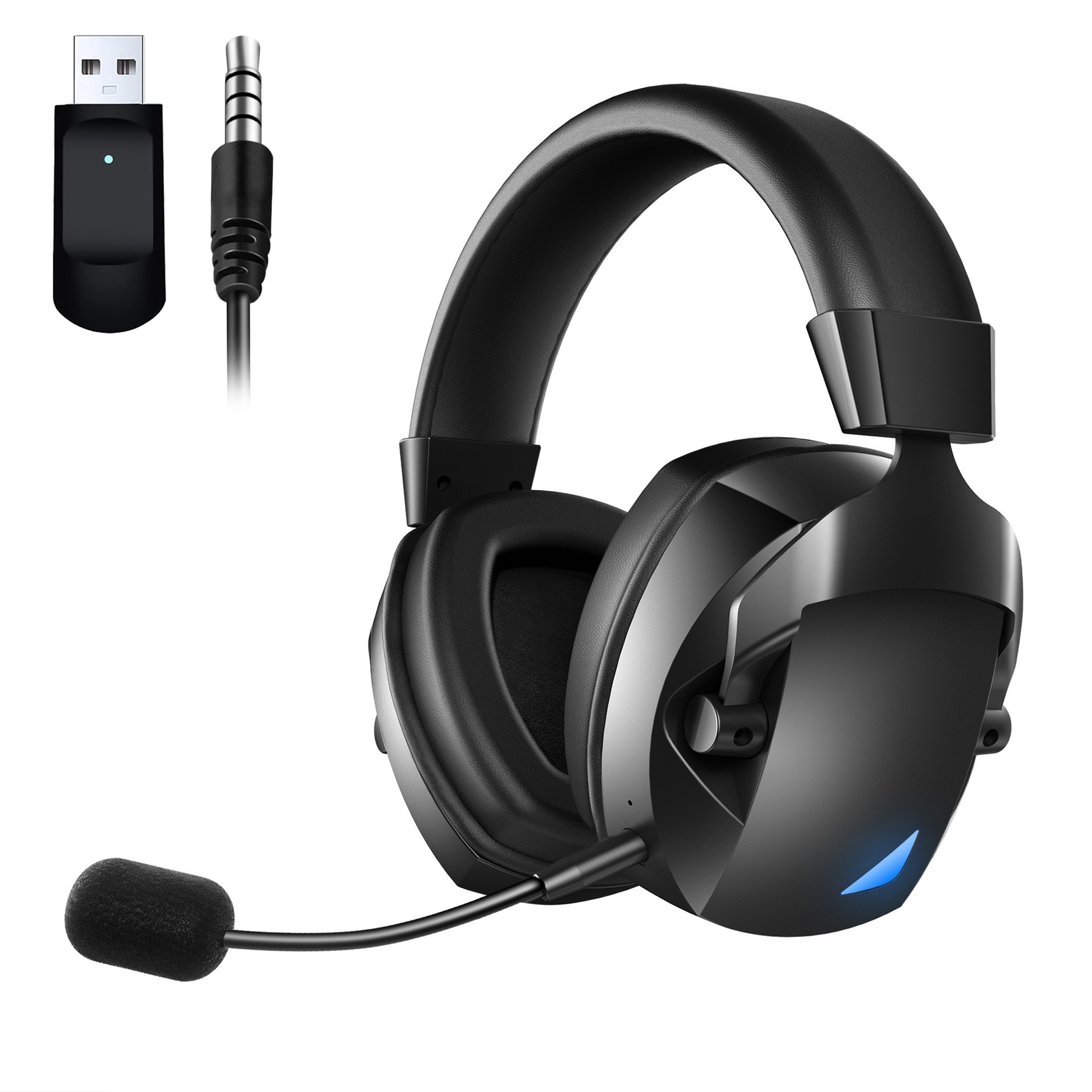 Cross-Border Over-Ear Bluetooth Headphones With Wireless Microphone - 2.4G Dual-Mode, Specialized For E-Sports, Gaming PCs & PS5