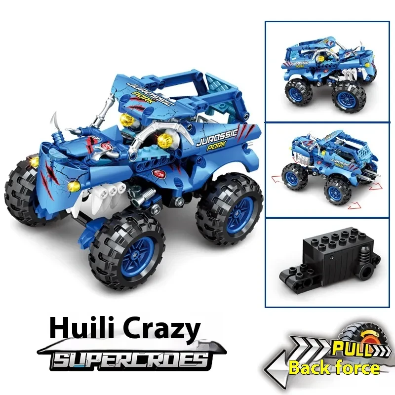 Small Particle Dinosaur Off-road Vehicle Assembled Toy