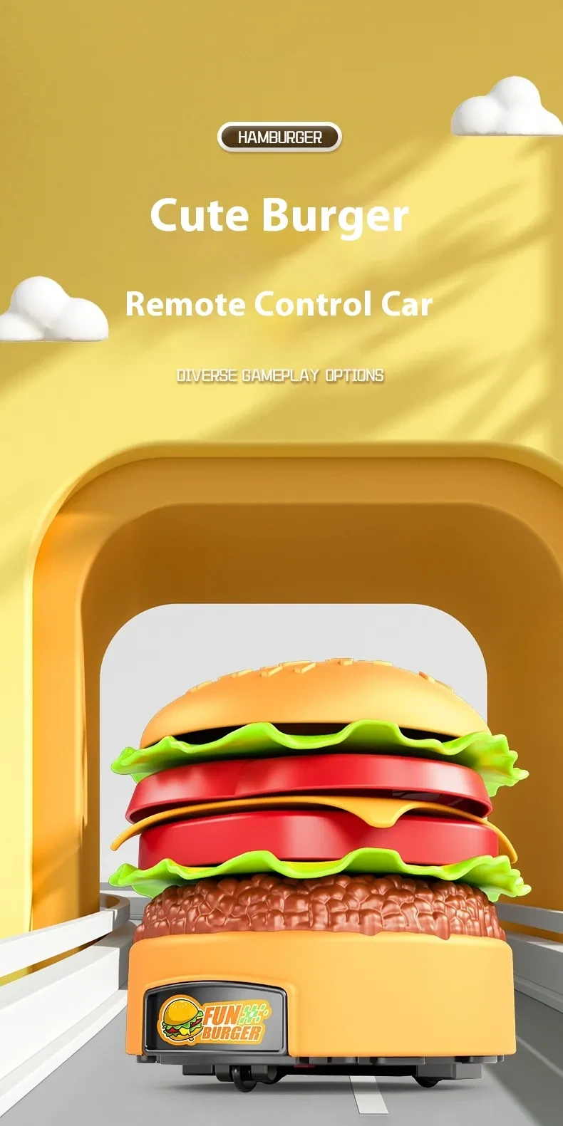 Remote Control Hamburger Car Electric Creative Gift Toy Car