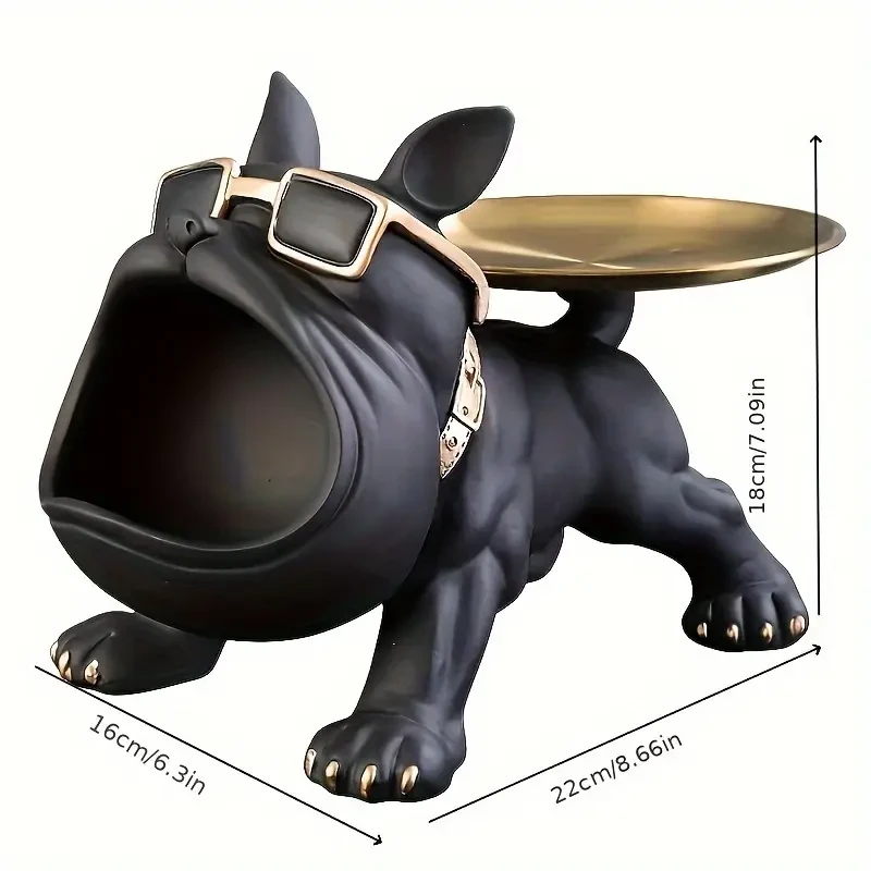 1 Black French Bulldog Storage Decor