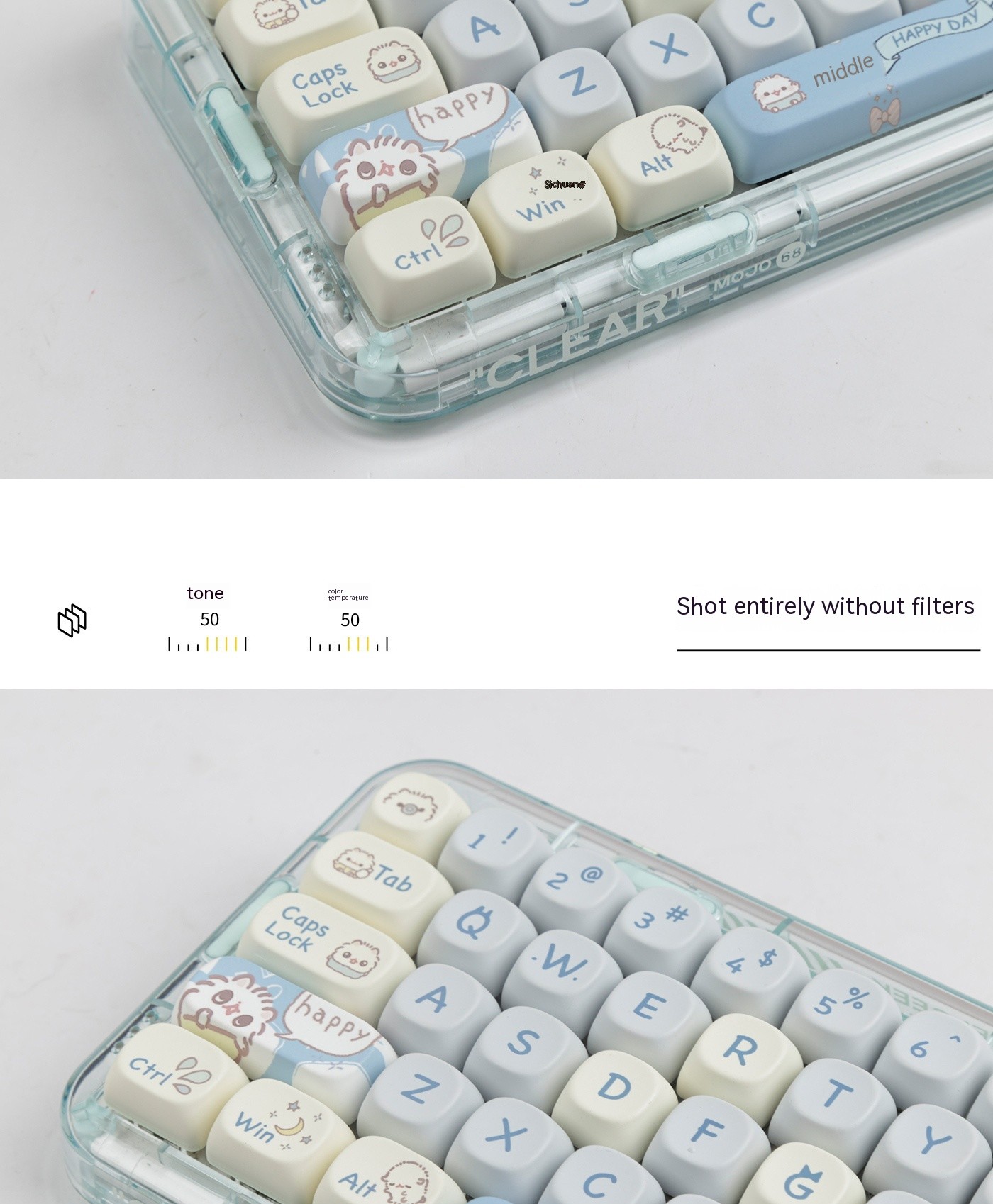 Suitable For Small Cat MOA Height Keycap Cute Meow Block Sublimation