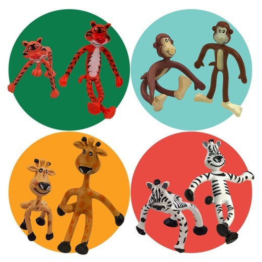 Iron Wire Animal Zebra Monkey Twisted Deformation Doll Funny Decompression Children's Toy Gift