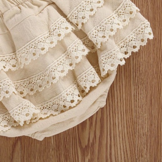 Lace Sleeveless Shorts Two-piece Suit