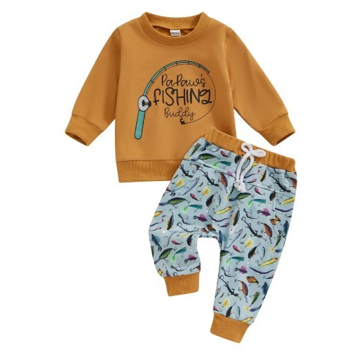 Boys Fashion Personality Sweater Trousers Suit