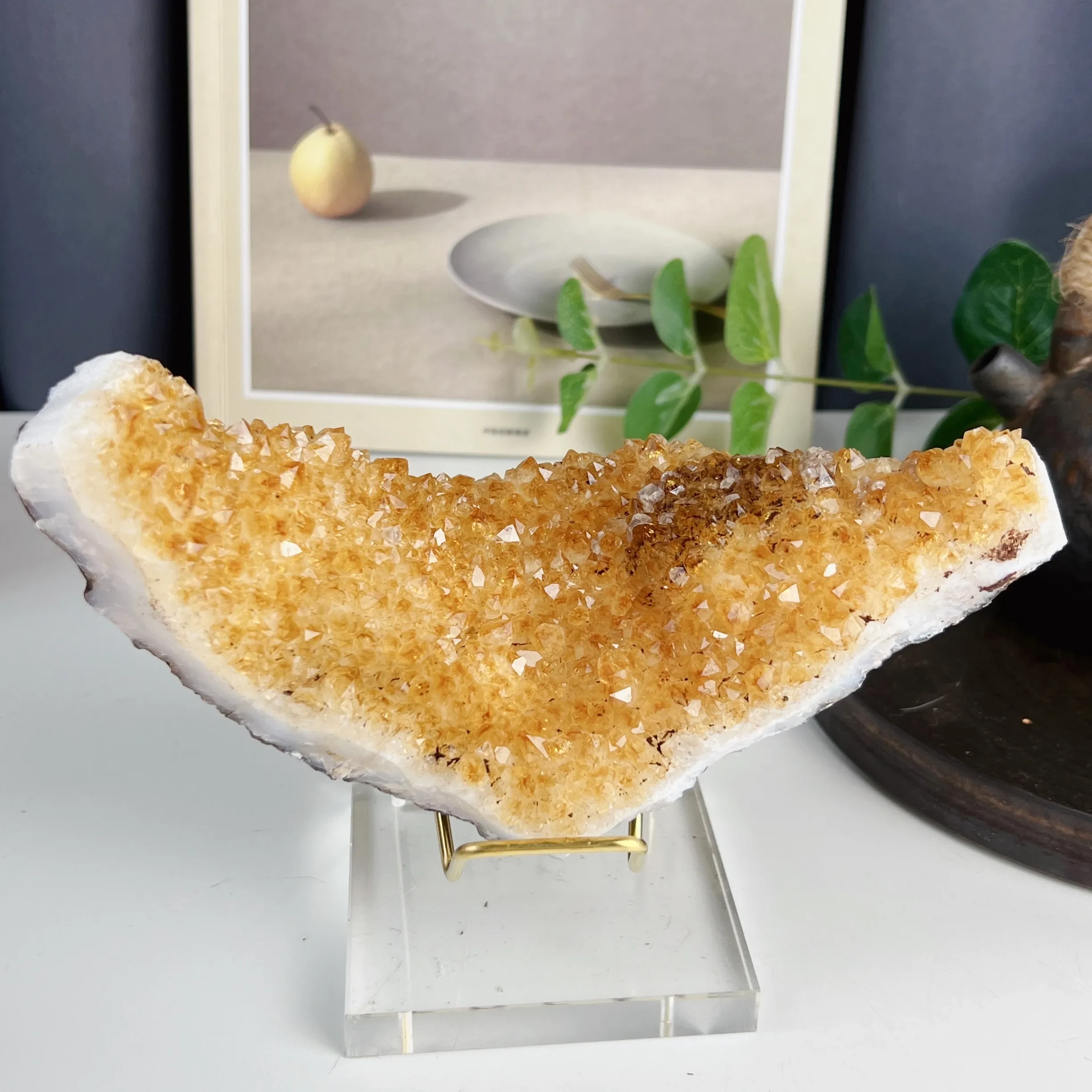 Brazilian Citrine Cluster with Delicate Pedestal