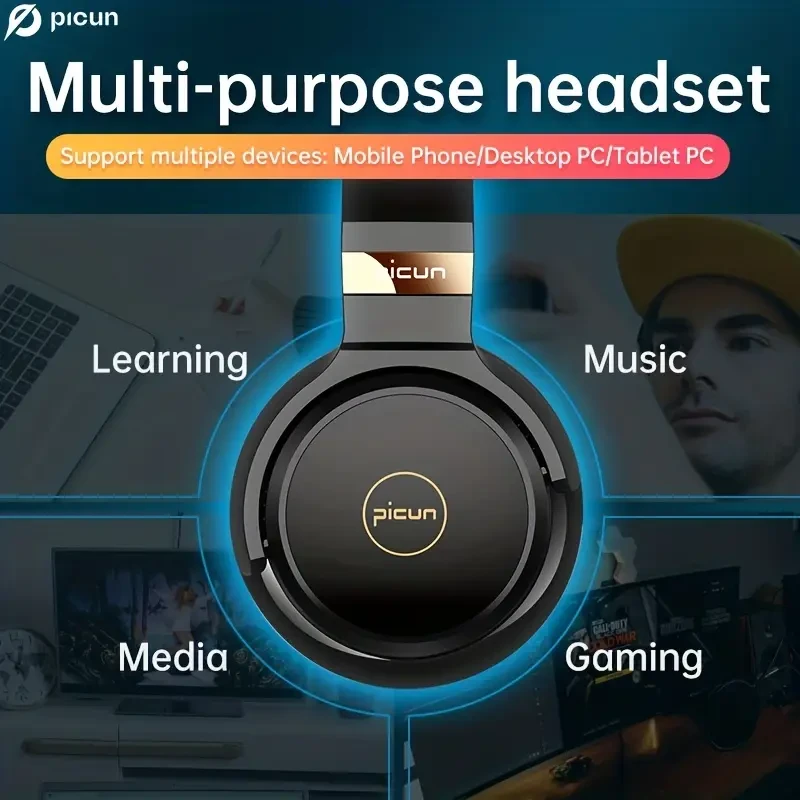 Picun C60 Wired On-Ear - Headphones with Microphone