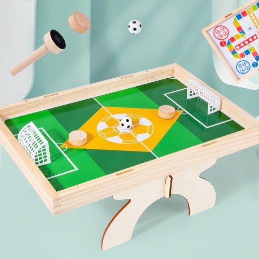 Wooden Tabletop Football Children's Educational Double Toy