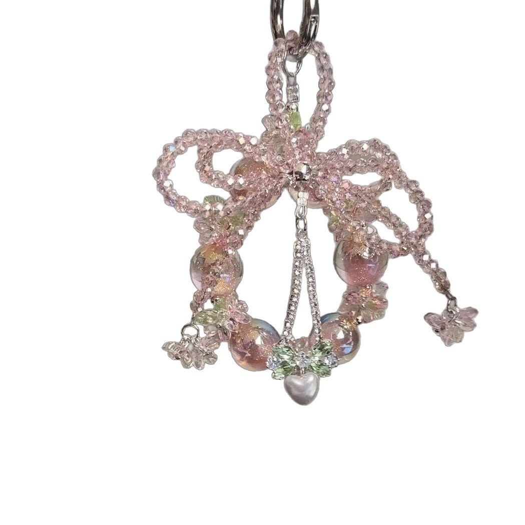 New Sweet Bow Beaded Mobile Phone Charm Hanging