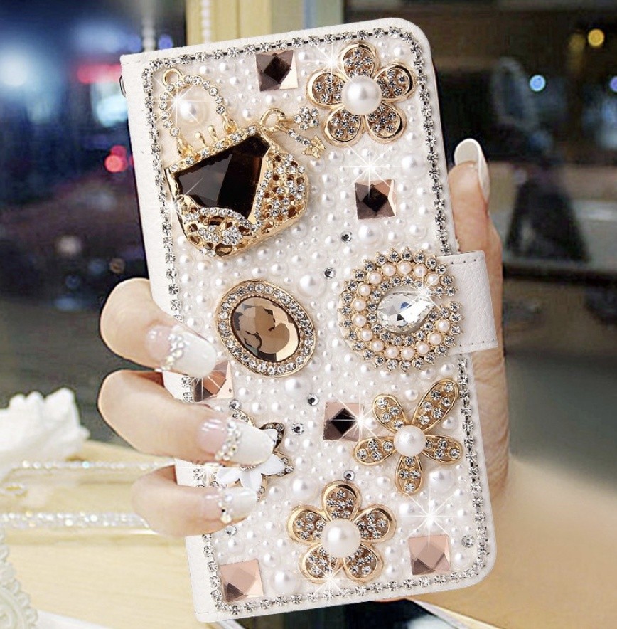 Leather Case For Phone Case All-inclusive Rhinestone