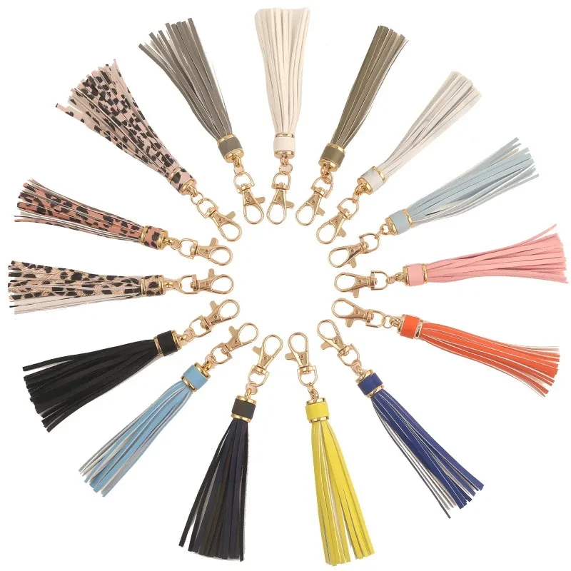 PU Leather Tassel Key Chain Key Ring DIY Accessories