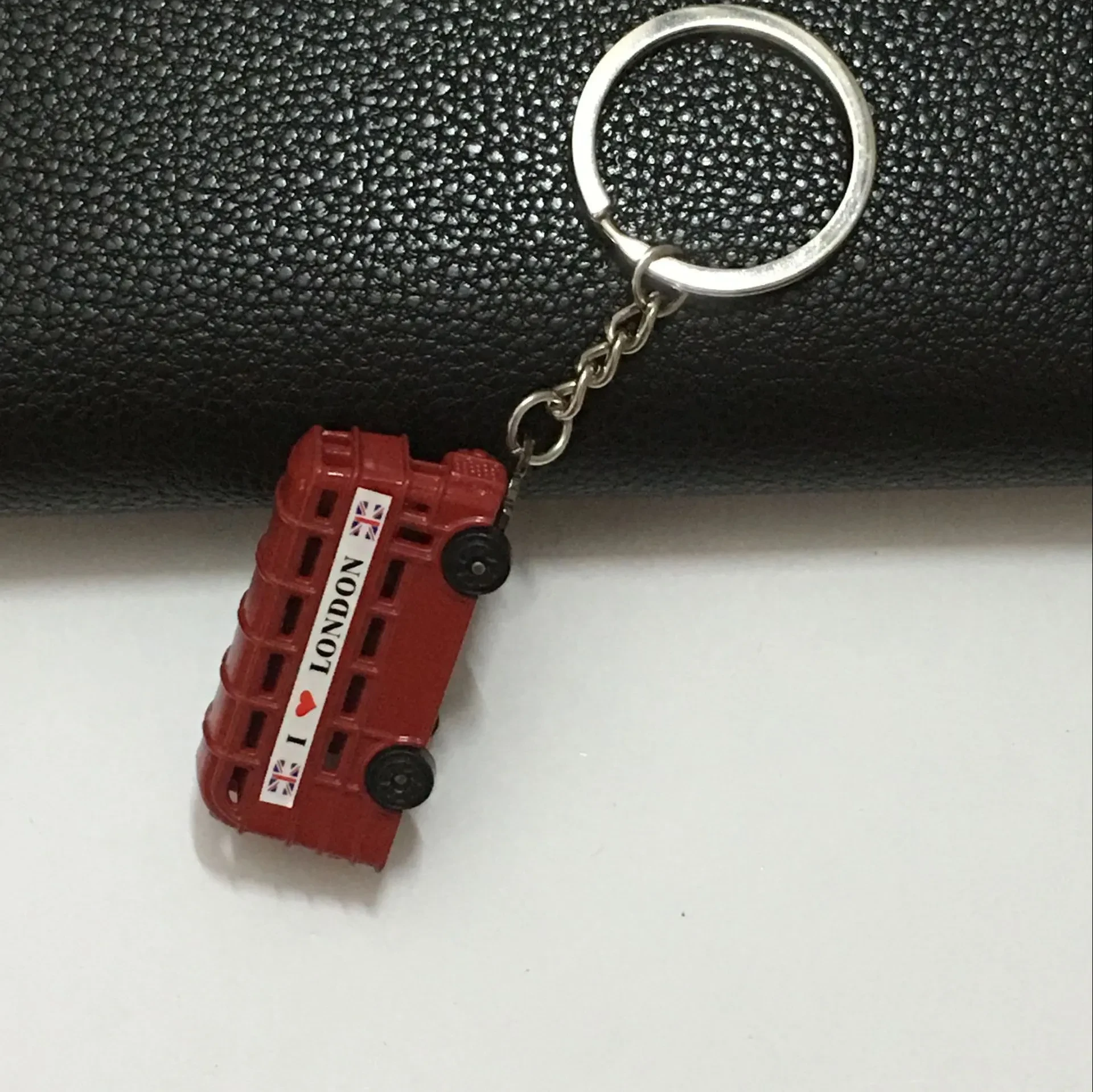 Male And Female UK London Double Decker Bus Keychain