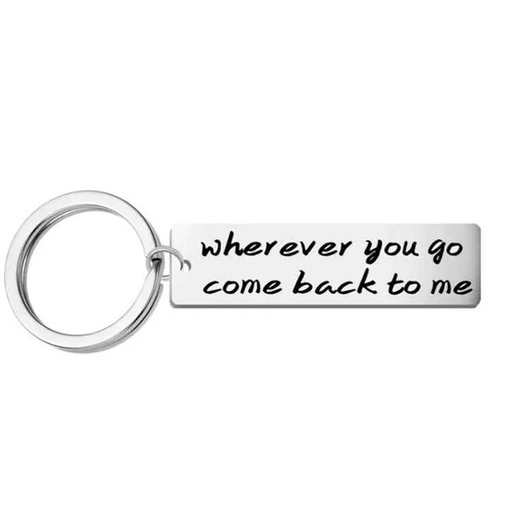 Fashion Simple Stainless Steel Letter Keychain