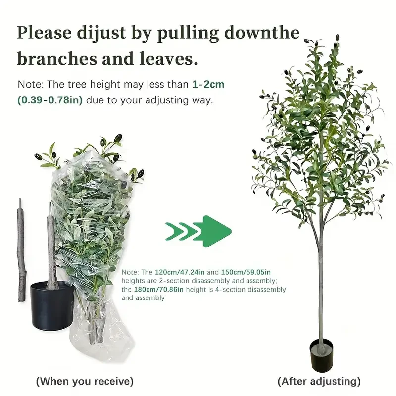 1pc Artificial Olive Tree - Realistic Green Foliage