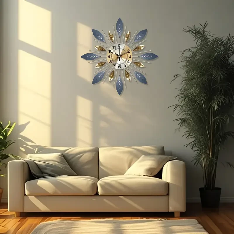 Elegant Leaf Design Wall Clock