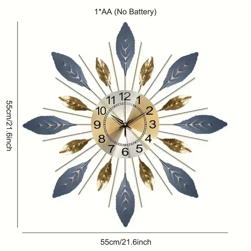 Elegant Leaf Design Wall Clock