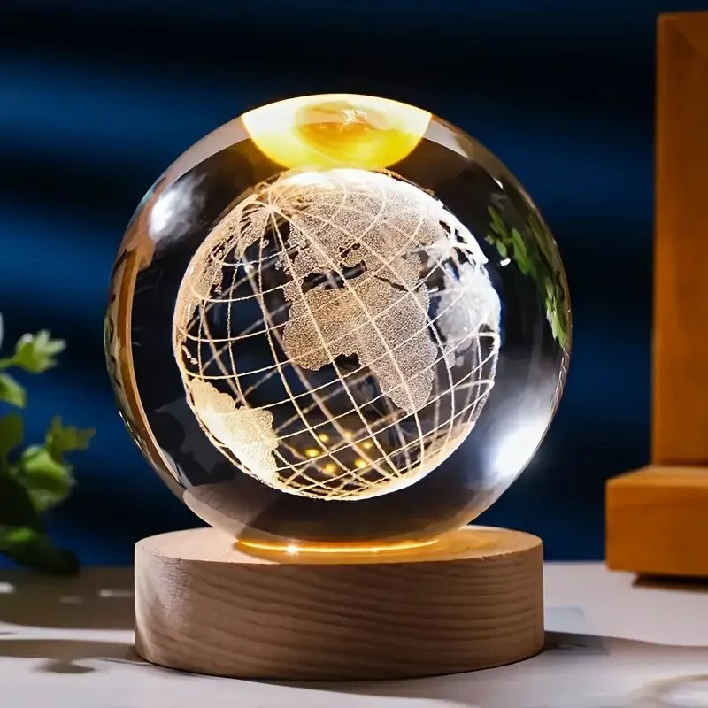 3D Crystal Globe USB Lamp