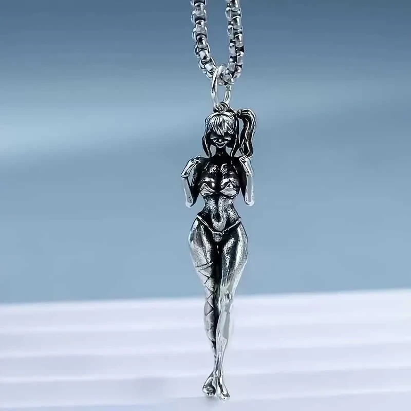 Vintage Gothic Style Small Ugly Female Personality Couple Pendant Necklace
