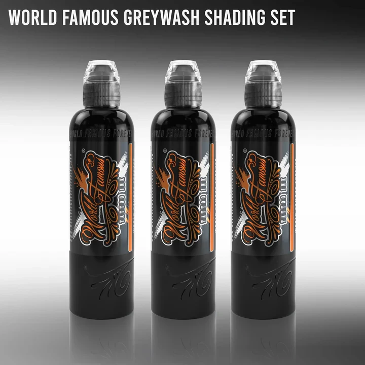 3 Bottle Greywash Set  World Famous Tattoo Ink  Pick Size