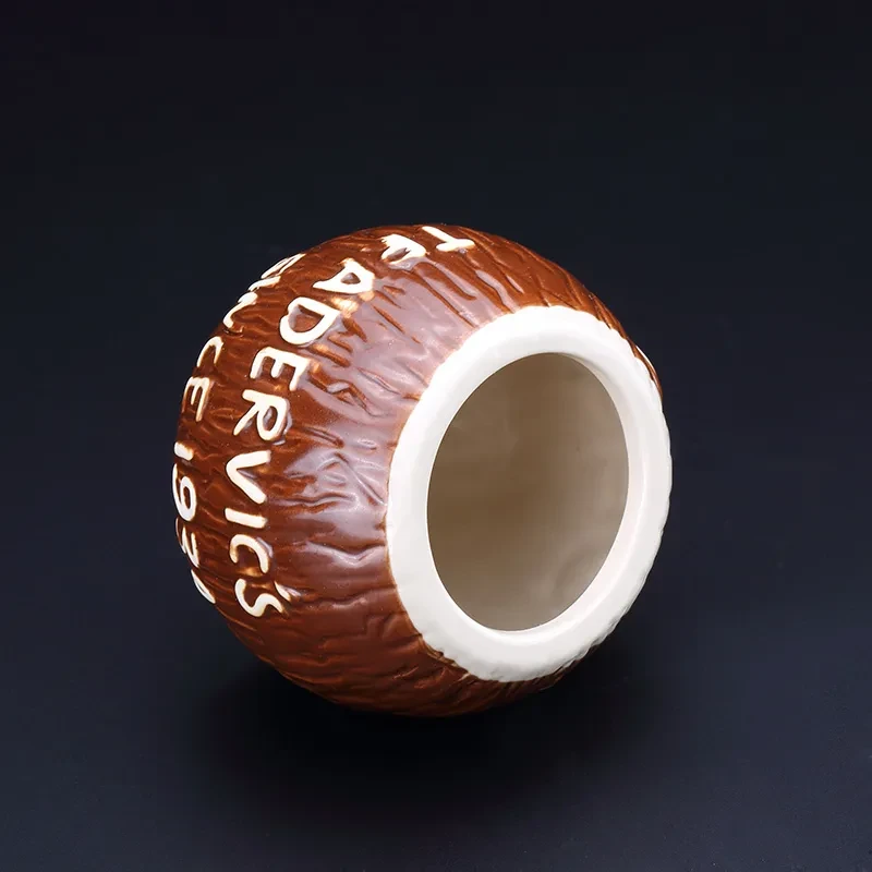 Hawaiian Coconut Ceramic Tiki Personality Cocktail Glass