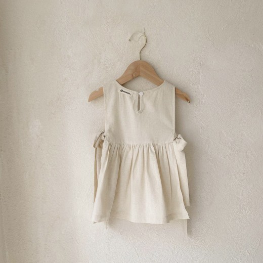 Embroidered Butterfly Lace-up Skirt Sleeveless Sling Dress