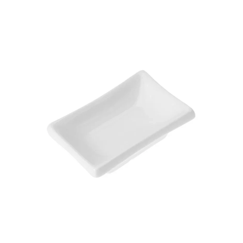 Crockery Rectangular Sauce Dish White Large